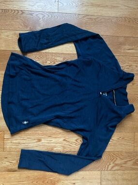 Smartwool Navy Blue Merino Wool Quarter-Zip Women’s Top